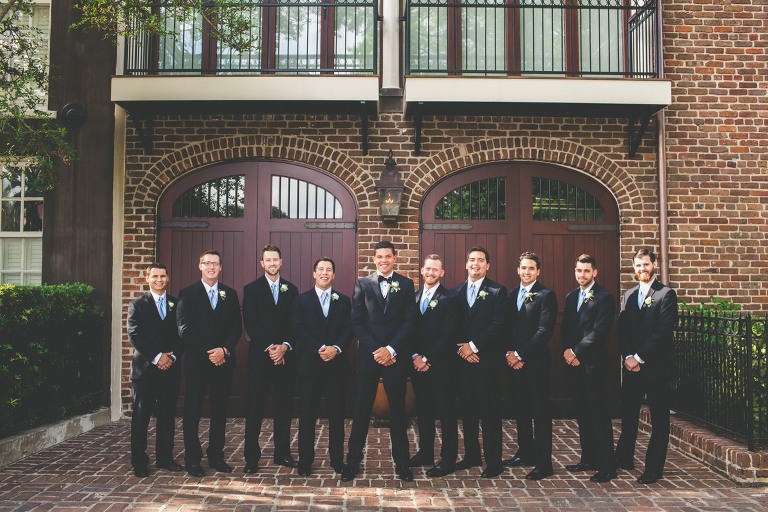 groom groomsmen downtown charleston