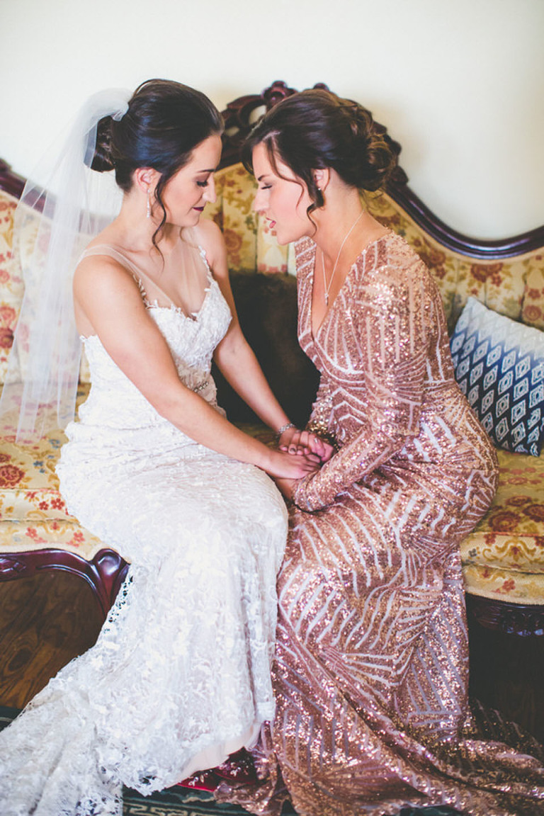 Maid of Honor Praying with Bride