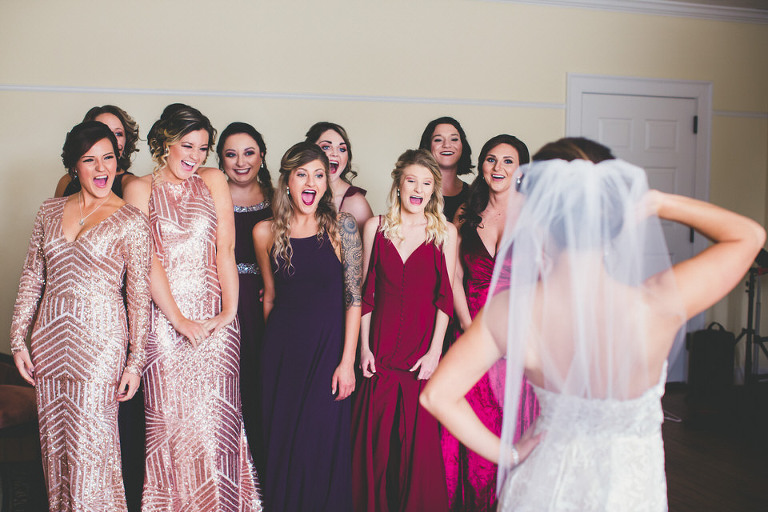 First Look with Bridesmaids