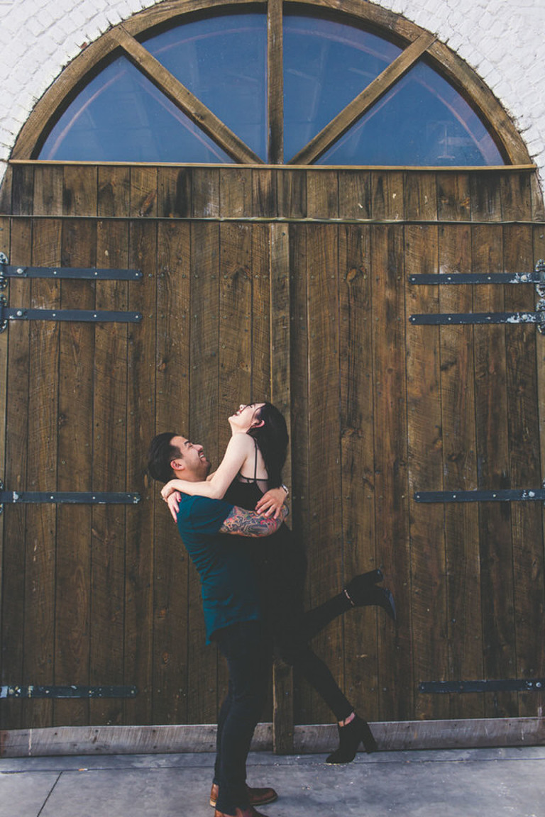 Couple Engagement Session St. Augustine Florida Picking Fiance Up