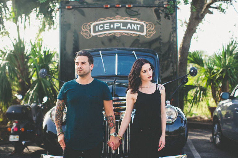Couple Engagement Session St. Augustine Florida Ice Plant