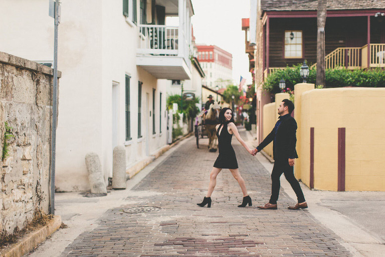 Couple Engagement Session St. Augustine Florida Downtown