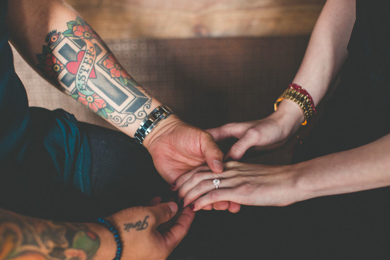 Hip Couple Engagement Session St. Augustine Florida Holding Hands