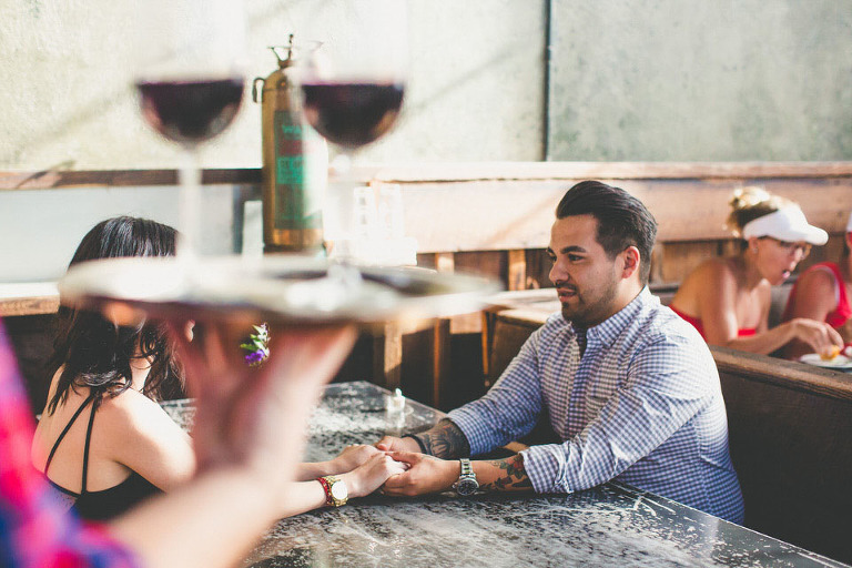 Hip Couple Engagement Session St. Augustine Florida Wine Glasses