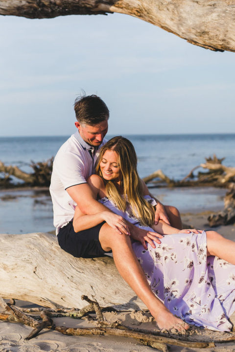 Talbot Island Engagement Session Driftwood Beach