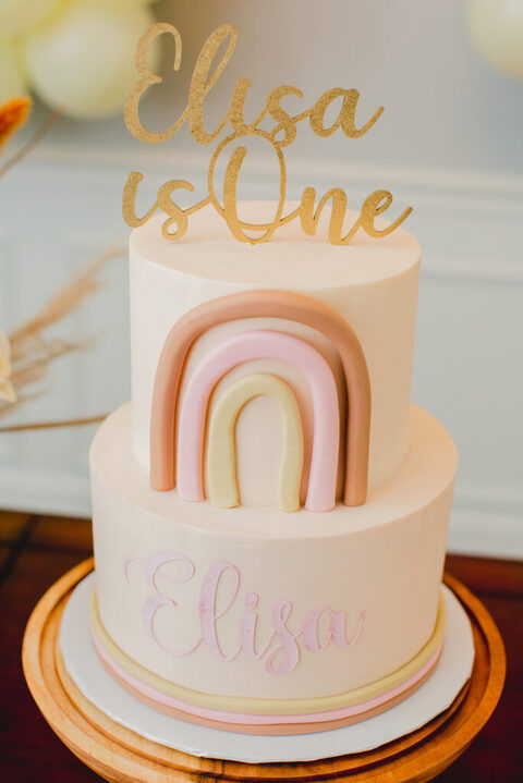 first birthday party baby girl cake